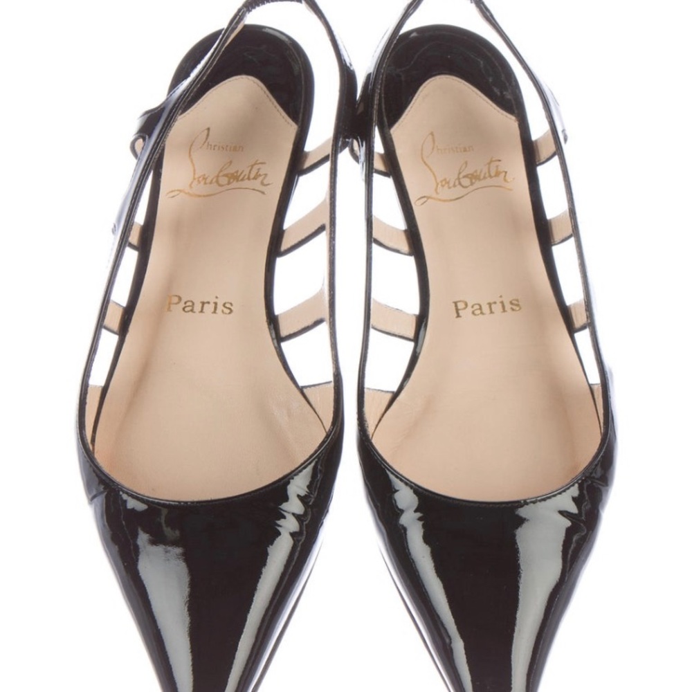 Christian Louboutin cutout mule black flats - Picture 3 of 9